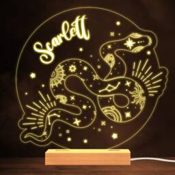 Mystic Snake Stars Astrology Warm White Lamp Personalised Gift Night Light - Bedroom