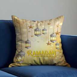 Ramadan Mubarak Cushion Cover, Lantern Islamic Pillow Case, Eid Home Decor, Muslim Decorative Throw Pillowcase - thumbnail 4