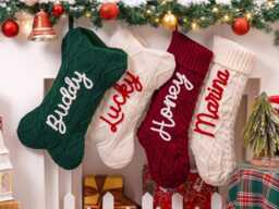 Personalized Christmas Stockings, 2025 Knitted Stockings With Name, Pet Dog Family Holiday Decor - thumbnail 1