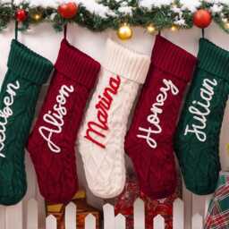 Personalized Christmas Stockings, 2025 Knitted Stockings With Name, Pet Dog Family Holiday Decor - thumbnail 3
