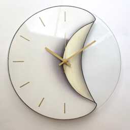 White Tempered Glass Wall Clock Unusual Clocks With Silent Movement - thumbnail 2