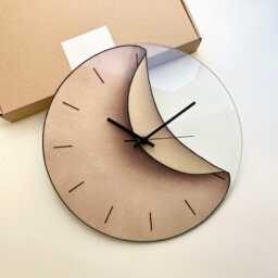 White Tempered Glass Wall Clock Unusual Clocks With Silent Movement - thumbnail 4