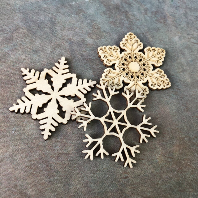12 Wooden Snowflakes Christmas Ornaments Festive Home Decoration Plywood Blank Shapes Craft Embellishment Sn4 - image 1