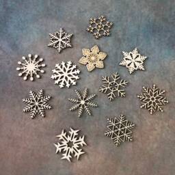 12 Wooden Snowflakes Christmas Ornaments Festive Home Decoration Plywood Blank Shapes Craft Embellishment Sn4 - thumbnail 2