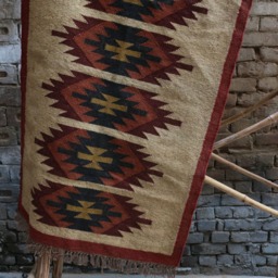 Handmade Jute Wool Kilim Rug - 3x5 Ft Traditional Indian Design - thumbnail 2