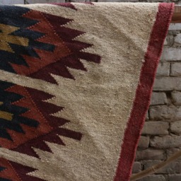 Handmade Jute Wool Kilim Rug - 3x5 Ft Traditional Indian Design - thumbnail 4