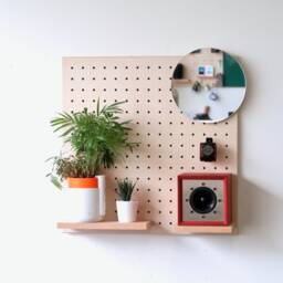 Pegboard 48x48 cm - Floating & Design Wall Shelf Living Room Or Bedroom - thumbnail 3