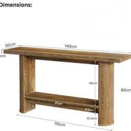 Modern Narrow Console Table 140cm Wood Entryway Sofa Table D??cor - thumbnail 4