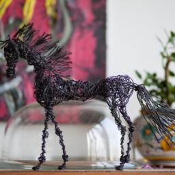 Horse Ornament, Black Figurine, Mini Horse, Birthday Gift, Metal Decor, Miniature Brass Animal Figure, Gift For Him - thumbnail 2