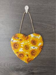 Sunflower Slate Heart Plaque Bee Wall Art Hanging Decoration