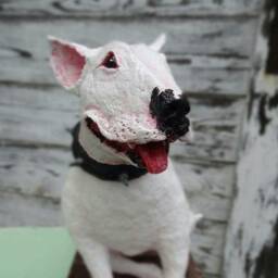 Custom Paper Mache Pet Sculpture Unique Dog & Cat Figurine - thumbnail 1