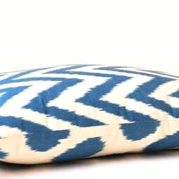 Chevron Ikat Lumbar Pillow Cover, Dark Blue, Boho Chic - thumbnail 2