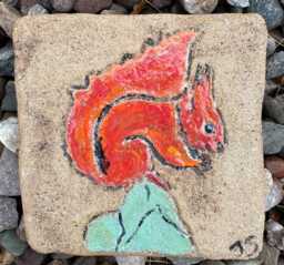 Red Squirrel Ceramic Tile - thumbnail 1