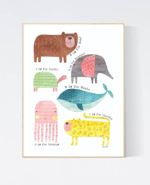 Animal Wall Art - Wall Children's Prints Illustration