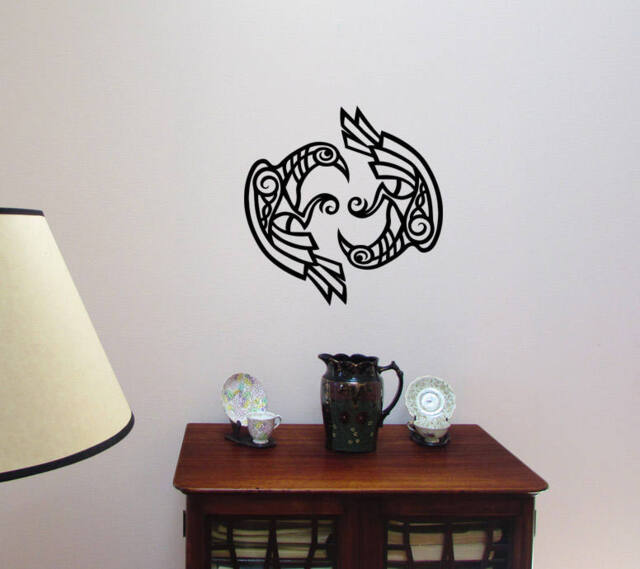 Ravens Vinyl Wall Art, Norse Mythology, Hugin & Munin, Odin's Raven, Viking Asatru - image 1