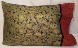 Holly On Black Background With Gold Accents Standard/Queen Pillowcase