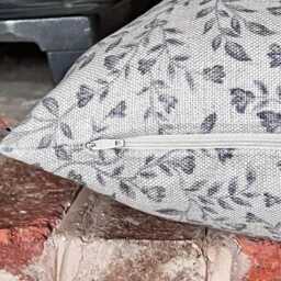1509. Handmade Small Trailing Leaves Purple Linen Blend Cushion Cover, Various Sizes - thumbnail 2