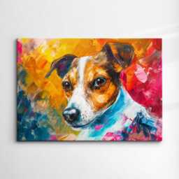 Jack Russell Terrier Dog Pet Abstract Modern Oil Painting Splatter Wall Art, Framed Canvas Poster Print, Home Kitchen Office Room Decor, Gift - thumbnail 3