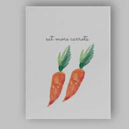 Watercolour Eat More Carrots Kitchen Quote Canvas Wall Art Print Decor Picture Ready To Hang - thumbnail 1