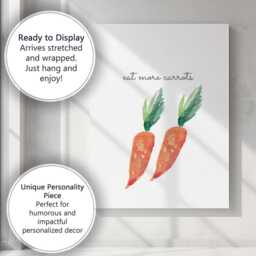 Watercolour Eat More Carrots Kitchen Quote Canvas Wall Art Print Decor Picture Ready To Hang - thumbnail 3