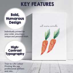 Watercolour Eat More Carrots Kitchen Quote Canvas Wall Art Print Decor Picture Ready To Hang - thumbnail 2