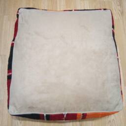 Kilim Patchwork Pouf 24x24x8 Inches Pouf Square Floor Pillow Cover Big Size Anatolian Home Decor - thumbnail 3