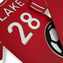 Wooden Football Shirt Wall Art - Decor Theme Bedroom Soccer Decals - thumbnail 3
