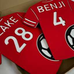 Wooden Football Shirt Wall Art - Decor Theme Bedroom Soccer Decals - thumbnail 2