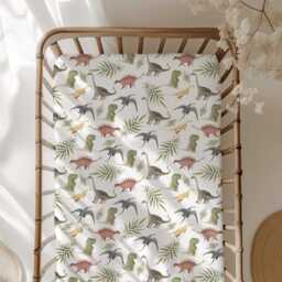 Dinosaurs - Green & Red, Bedding, Duvet Covers, Fitted Sheets, Dinosaur Theme , Kids Cot Bedding, Single - thumbnail 2