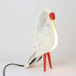 Papermache Table Lamps, Bird Night Light, Bedside Lamp For Aesthetic Home Decor, Christmas Gift, Recycling, Lighting, Paper Mache Desk Light - thumbnail 3