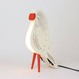 Papermache Table Lamps, Bird Night Light, Bedside Lamp For Aesthetic Home Decor, Christmas Gift, Recycling, Lighting, Paper Mache Desk Light - thumbnail 2