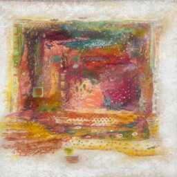 Hand Painted Canvas Rugs Abstract White - thumbnail 3