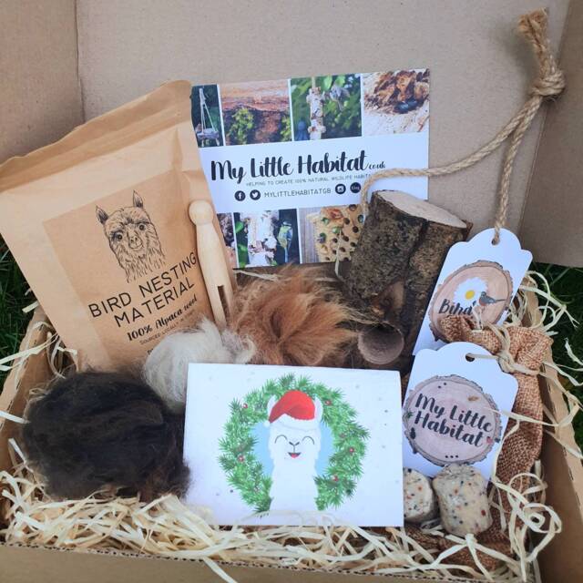 Alpaca Wool & Bird Feeder Christmas Gift - Alpaca Nest -Natural - Nesting Material Gardener Feeder Watcher Gardening - image 1