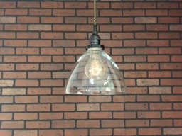 "Industrial Pendant Light -Black 8"" Clear Glass Cone Shade With Patented ""Huila Connector"