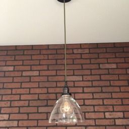"Industrial Pendant Light -Black 8"" Clear Glass Cone Shade With Patented ""Huila Connector" - thumbnail 2