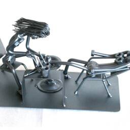 Custom Podiatrists Gift, Nuts & Bolts Portrait Orthopedic Surgeon, Welding Art Doctor Retirement Figurative Metal Sculpture - thumbnail 3