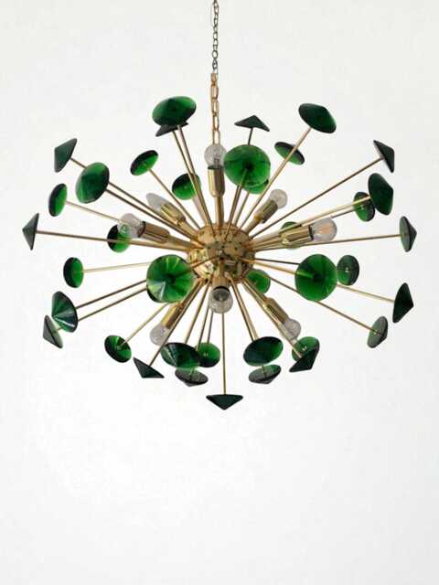 1950's Murano Glass Sputnik Multicolours Italian Handmade Chandelier Splunk Ceiling Pendant Light Lamp 12 - image 1