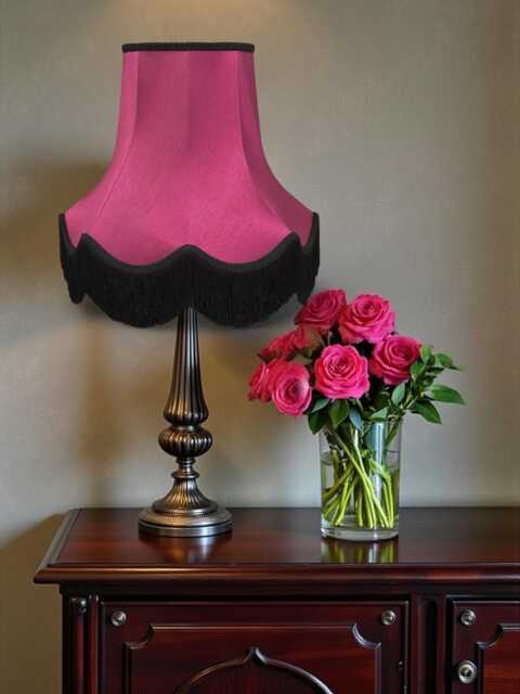 Traditional Fuchsia Pink Fabric Lampshade Handmade For Table & Floor Standard Lamp Bases, Wall Light Fixtures, Ceiling Fittings - image 1