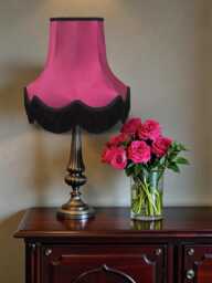 Traditional Fuchsia Pink Fabric Lampshade Handmade For Table & Floor Standard Lamp Bases, Wall Light Fixtures, Ceiling Fittings - thumbnail 1