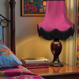 Traditional Fuchsia Pink Fabric Lampshade Handmade For Table & Floor Standard Lamp Bases, Wall Light Fixtures, Ceiling Fittings - thumbnail 3