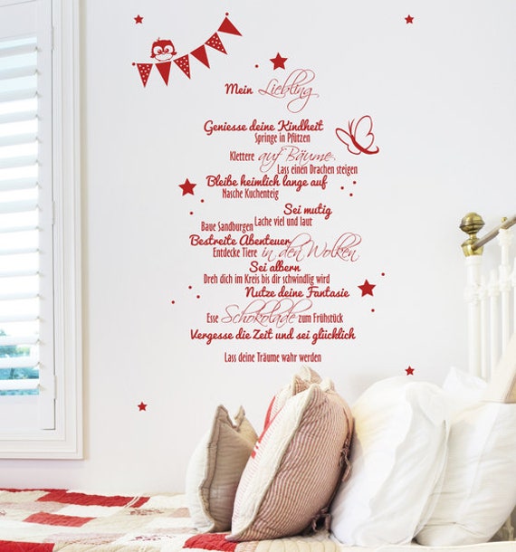 Wall Sticker Children's Room Owl Pennant Stars M1300 - image 1