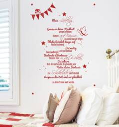 Wall Sticker Children's Room Owl Pennant Stars M1300 - thumbnail 1
