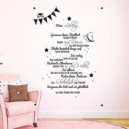 Wall Sticker Children's Room Owl Pennant Stars M1300 - thumbnail 3