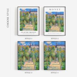 Claude Monet Art Print, The Artist's Garden, French Farmhouse Home Decor, Exhibition Poster, Summer Painting, Flower Wall Art, Printable - thumbnail 2