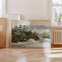 Misty River Poster, Pine Valley Print, Nature Wall Art, Paper - thumbnail 4