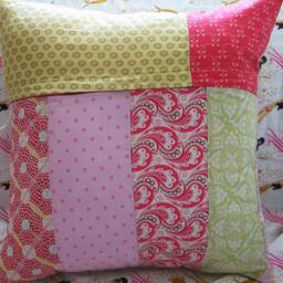 Vintage Victorian-Girl-Sisters -Image Pillow Cover-Pink -Blue-Lace-Patchwork Romantic Chic -18x18 Feather Pillow Insert - thumbnail 3