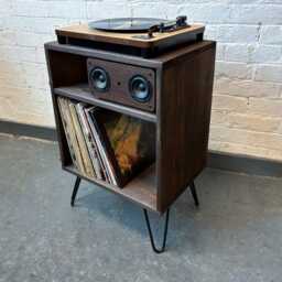 Turntable Stand With Storage, Record Player Stand, Wooden Unit, Vinyl Holder, Turntable, Amplifier, Hifi Storage - thumbnail 3