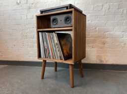 Turntable Stand With Storage, Record Player Stand, Wooden Unit, Vinyl Holder, Turntable, Amplifier, Hifi Storage