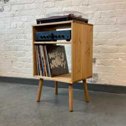 Turntable Stand With Storage, Record Player Stand, Wooden Unit, Vinyl Holder, Turntable, Amplifier, Hifi Storage - thumbnail 4