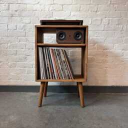 Turntable Stand With Storage, Record Player Stand, Wooden Unit, Vinyl Holder, Turntable, Amplifier, Hifi Storage - thumbnail 2